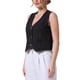 thumbnail image 4 of CHAQUETA DE JEANS SIN MANGAS PARA MUJER INSPIRADA CHIC, CON ESCOTE EN V Y BOTONES, VESTIDO DE DENIM CROP XL NEGRO, 4 of 6