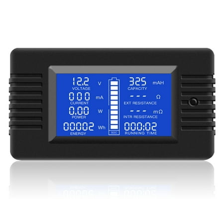 

DC Multifunction Battery Monitor Meter 0-200V 0-10A (Widely Applied to 12V/24V/48V RV/Car Battery) LCD Display Digital Current Voltage Solar Power Meter Multimeter Ammeter Voltmeter