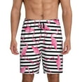 thumbnail image 2 of Rocae Flamingos for Men's Soft Sleep Pajama Shorts, Waistband and Pockets, 2 of 9