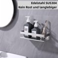 thumbnail image 2 of Étagère de Douche Auto-adhésif, Étagère Salle de Bain sans Perçage SUS304 Acier Inoxydable Adhésive Panier de Douche, Nickel Brossé 30CM, 2 of 5