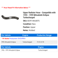 thumbnail image 2 of Upper Radiator Hose - Compatible with 1995 - 1999 Mitsubishi Eclipse Turbocharged - Gates, 2 of 2