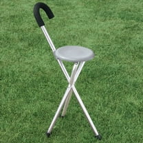 2-in-1 Deluxe Folding Cane Seat, Aluminum
