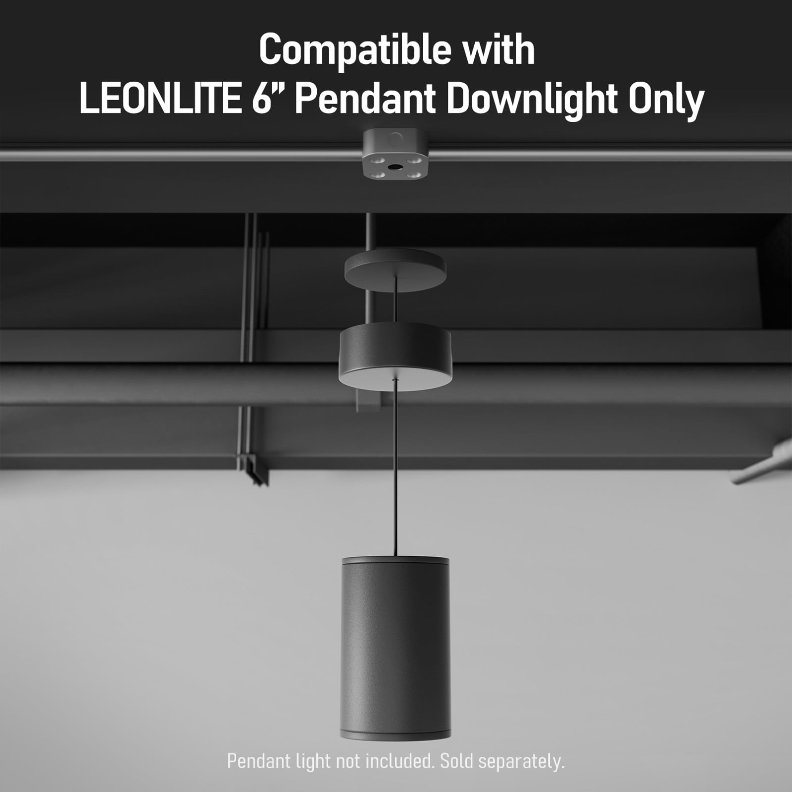 4 Pack Decorative Ceiling Conduit Cover for Indoor LED Pendant Light, Fits 1"-1-1/4" Conduit, Junction Box Cover with 2 Side Conduit Pass-Through, Black