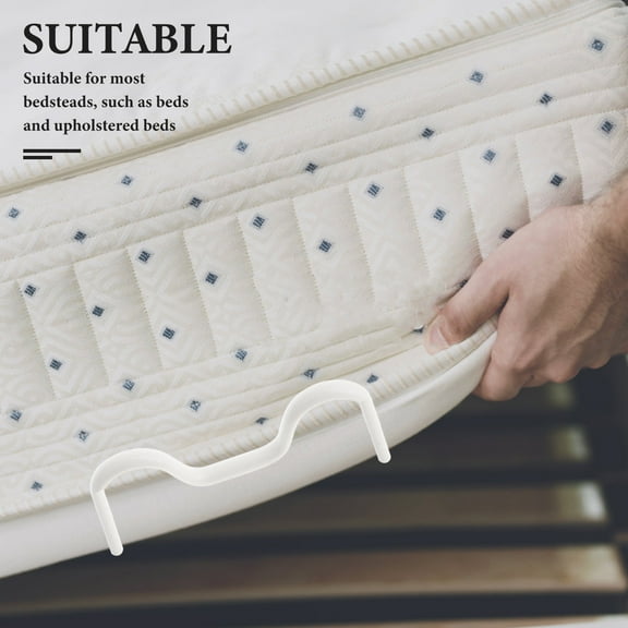 MEIBUTYUP White Iron Mattress Anti- Board 2Pcs Adjustable Stabilizer Prevents Sliding for Home Use Bed Safety