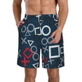 thumbnail image 1 of Fotbe Navy Blue Geometric Trajes de Baño Estampados para Hombre, Shorts de Verano de Secado Rápido, Ropa de Playa, Bañadores-XX-Large, 1 of 6