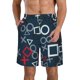 thumbnail image 1 of Balery Navy Blue Geometric Traje de Baño Estilo Hawaiano para Hombre, Shorts de Secado Rápido con Bolsillos-Medium, 1 of 6