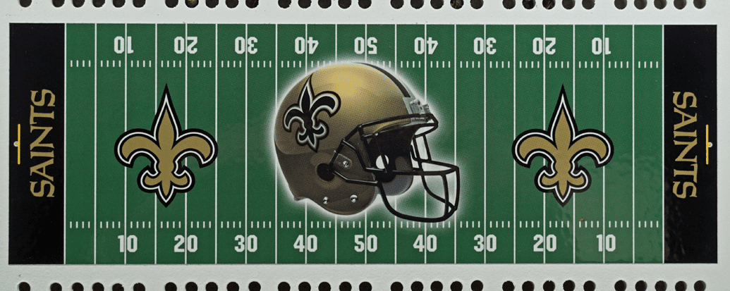 New Orleans Football Classic 2 Track Wooden Field Shaped Cribbage Board