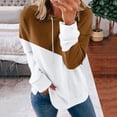 thumbnail image 2 of Viikei Zip Up Hoodies for Women Sweatshirt for Women Women's Color Panel Large Split Loose Long Sleeve Hoodie, 2 of 3