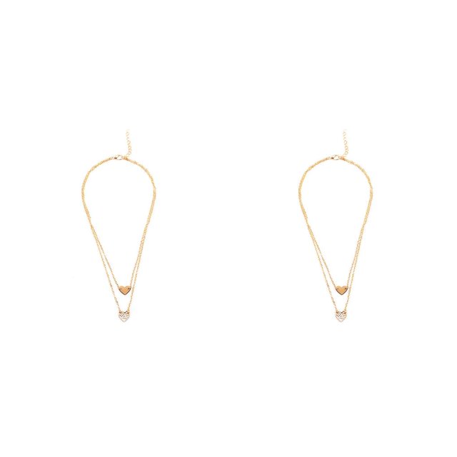 Qarigey Collar de cadena exquisito ajustable universal elegante colgantes colgantes decoraciones collares en capas para mujer oro Type2 NO2 Qarigey CBP199277