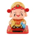thumbnail image 2 of Statue Cai Shen, Figurine Cai Shen Vive Chanceuse pour Bureau Rouge, Or, 2 of 7