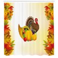 thumbnail image 3 of Ambesonne Turkey Shower Curtain, Cornucopia and Poultry, 69"Wx84"L, Multicolor, 3 of 3