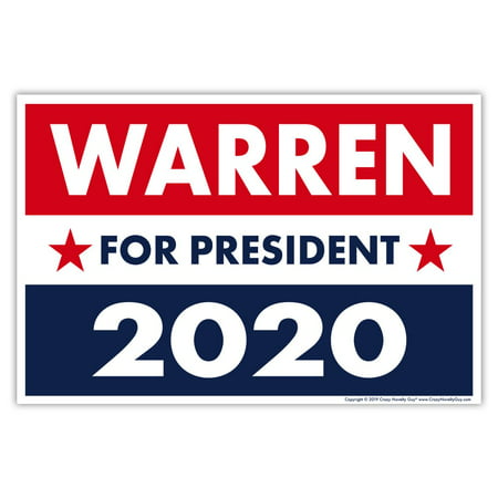 Political Campaign Yard Sign w/Stake - Elizabeth Warren 2020 President - 18