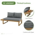 thumbnail image 3 of OC Orange-Casual Outdoor 4-Piece Acacia Wood Furniture Set, All-Weather Patio Sectional Sofa Set, Rope Lounge Couch with Wood Table, Gray Cushion, 3 of 7