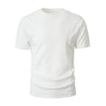 thumbnail image 5 of Fsgntruao Summer T-Shirts for Men Solid Color Crewneck Casual Basic Tee Everyday Wear, 5 of 9