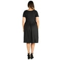thumbnail image 3 of Women’s Plus Size Short Sleeve Midi Skater Dress With Pockets, 3 of 3