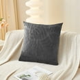 thumbnail image 6 of Clearance! 17.71x17.71in Throw Pillow for Couch Corduroy Fall Decorative Throw Pillow Soft Cozy Squares Pillow for Sofa Bed Dark Gray, 6 of 6