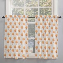 Orange Forest Fall Kitchen Curtains 54 Inches Long, Autumn Rustic Trees Burlap Rod Pocket Window Curtains Panels for Bedroom/Bathroom/Nursery, Light Filtering Treatment Curtains Drapes 42"x54"