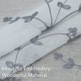 thumbnail image 3 of HOMERRY Cafe Curtains 26" W x 36" L Sheer Floral Leaf Embroidered Kitchen Curtains Voile Linen Texture for Bedroom Bathroom, Gray, Set of 2, 3 of 8