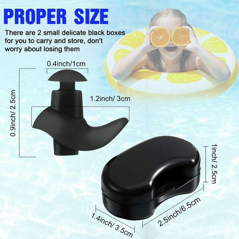 Unique Bargains Soft Silicone Swimming Ear Plugs + Nose Clip Combo Set w  Storage Box for Swimmers