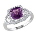 thumbnail image 1 of Créé Alexandrite 3.0 Carat (CTW) et Diamond Halo Bague 10K Gold Blanc, 1 of 4