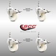 thumbnail image 2 of 3 Inch 316SS Nylon Wheel Swivel ½ Inch Threaded Stem Caster Set Lock Brake SCC, 2 of 2