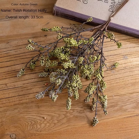 5 artificial flowers and artificial berries in autumnal colors