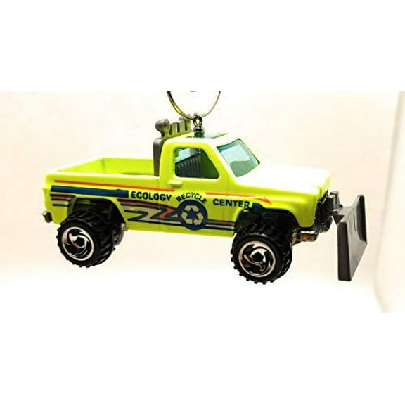 1973 Chevy Silverado CK 20 Christmas Ornament 1:64 Neon Yellow