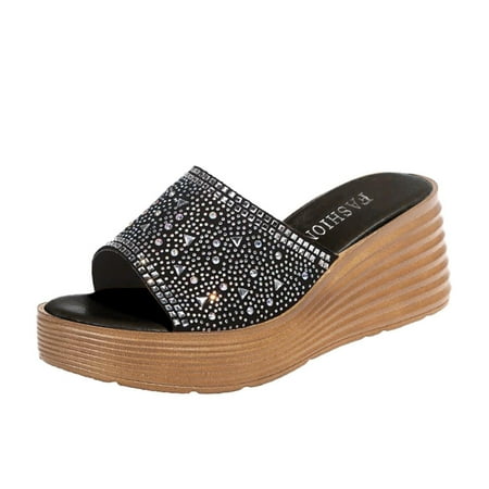 

fvwitlyh Rhinestone Sandals Women s Socialite Espadrille Platform Sandal
