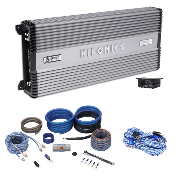Hifonics Helios 2400 Watt 4Channel 2Ohm Car Amplifier Class A/B + OFC Amp Kit
