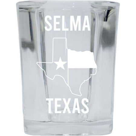 

Selma Texas Souvenir Laser Etched 2 Ounce Square Shot Glass Texas State Flag Design