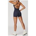 thumbnail image 4 of PISONIC Two Piece Workout Sets for Women Criss Cross Tank Top Matching V Cut Shorts Gym Yoga Active Wear Outfits with Pocket, 4 of 8