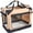 Beige, variant on JESPET: 30" Soft Pet Crate - Beige - Dogs & Cats Up to 50 lbs, 3 Door Folding Kennel, Indoor Outdoor Travel Carrier, Mesh Windows, Fleece Mat, GooPaws