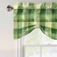 thumbnail image 5 of Green Plaids Tie Up Valance for Windows, Green Watercolor Grids Adjustable Rod Pocket Tie Up Valance Curtains Window Treatment for Kitchen Bathroom Bedroom 54 X 18 Inch, 5 of 9