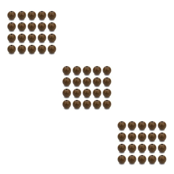 ZLight Natural Wooden Beads Round Jewelry Accessories DIY Crafts Lightweight Personalized Loose Beads for Bracelets Making Pack 10mm hole 1.5mm 50Pieces 3Set