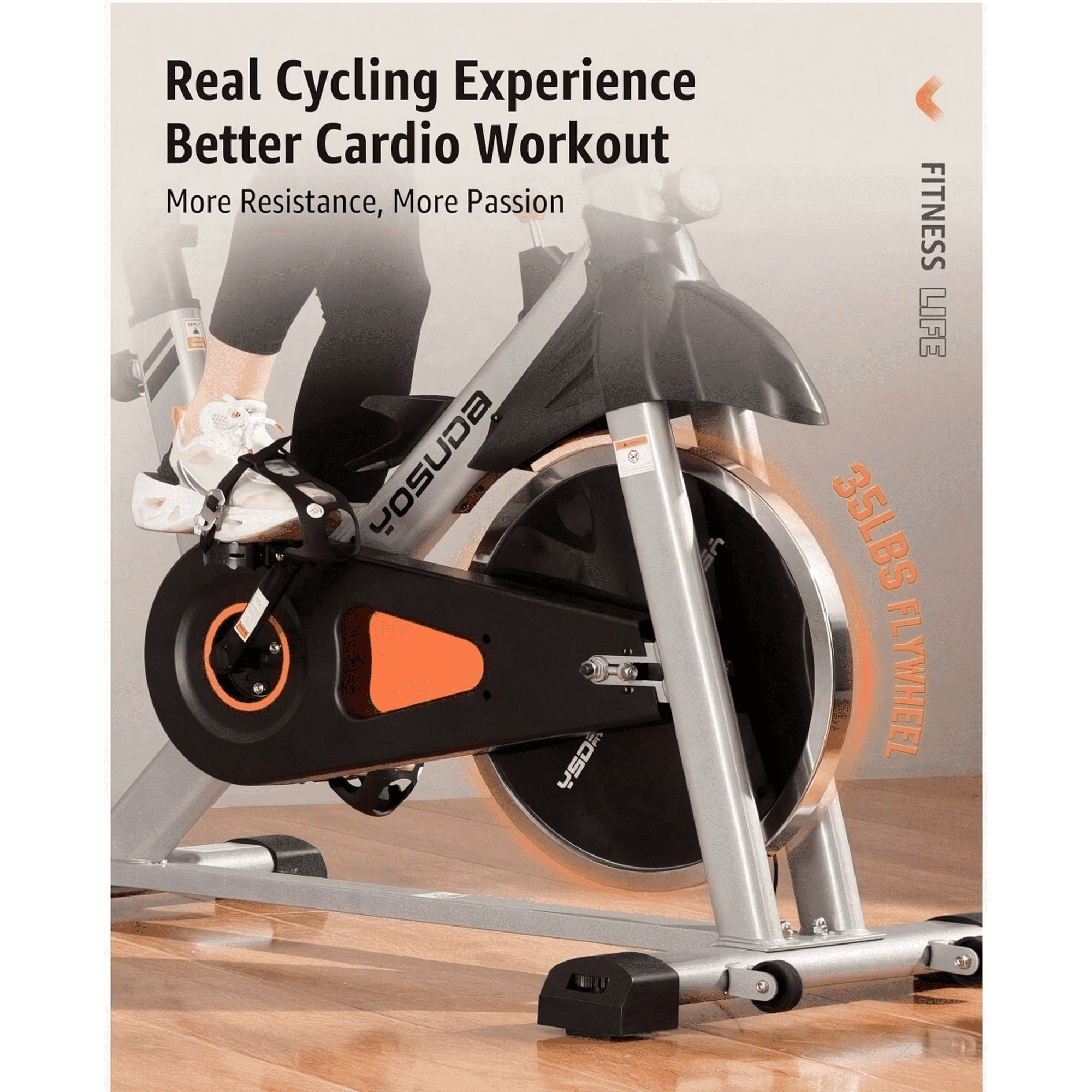 YOSUDA Indoor Cycling Bike Stationary Bike with 350lb Max Weight Exercise Bicycle with Ipad Mount & Comfortable Seat Cushion for Home Cardio Workout