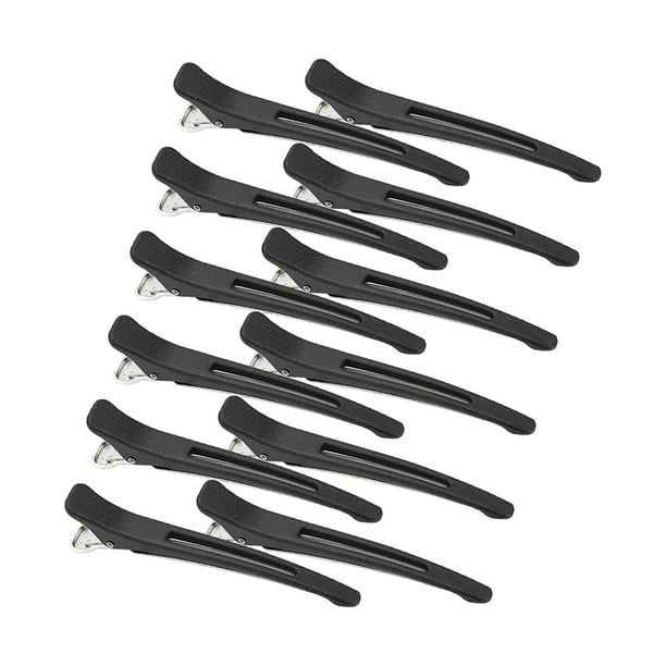 12 Pack Professional Hair Clips for Styling Sectioning, Black Non Slip