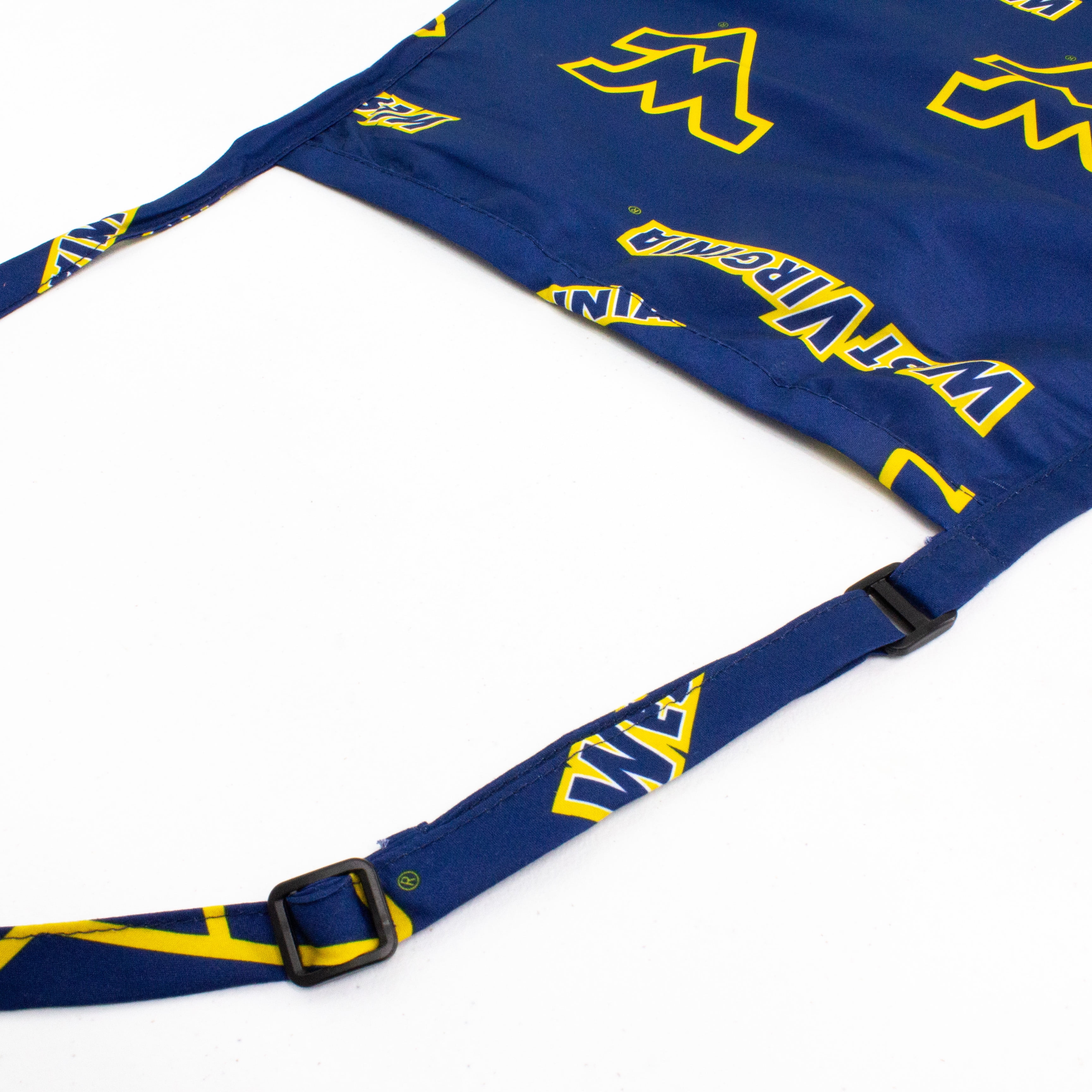West Virginia Mountaineers Tailgating or Grilling Apron With 9" Pocket, Fully Adjustable