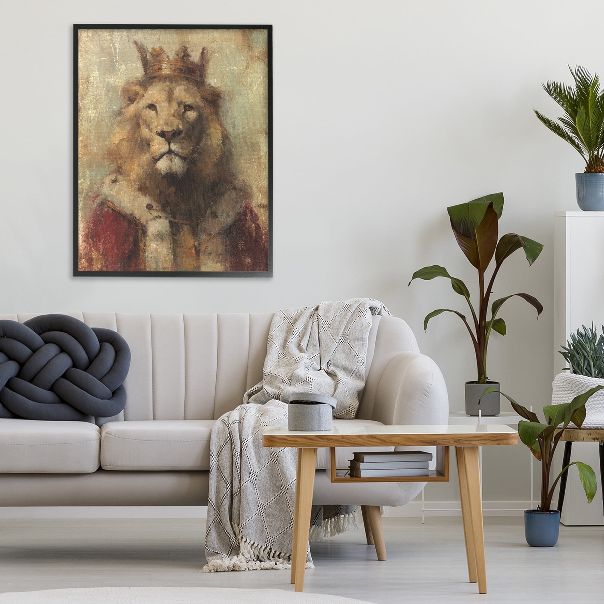 Stupell Industries Regal Lion Sovereign Black Framed Giclee Art, design by Svetlana Aleynikova