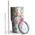 thumbnail image 2 of 30oz Pioneer Flower Tumblers Stainless Steel Tumbler with Lid and Straw,Vacuum Insulated Double Wall Travel Tumbler Cups Mug with Cleaning Brush for Coffee,Tea, 2 of 7