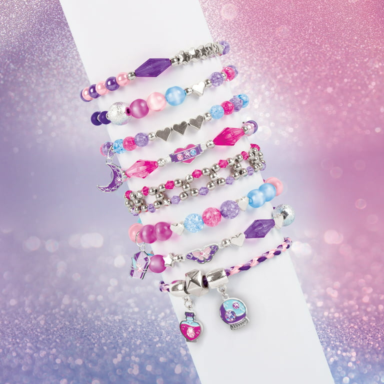 Make It Real: Crystal Dreams DIY Spellbinding Jewels & Gems - Create 8  Unique Charm Bracelets, 329 Pieces, Pink Purple & Blue, Tweens & Girls,  Arts & Crafts, Kids Ages 8+ 