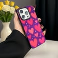 thumbnail image 3 of Dreamy Purple Phone Case with Pink Hearts & White Stars for iPhone 16 15 14 13 12 11 X SE, 3 of 6