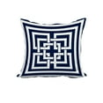 thumbnail image 1 of 22 x 22 Inch Greek New Key Navy Geometric Print Decorative Polyester Throw Pillow with Linen Texture, 1 of 1