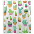 thumbnail image 2 of Coolnut Cute Watercolor Cacti Shower Curtain Waterproof Bathroom Fabric Shower Curtain Set with Hooks, 60x72 inches Home Decor, 2 of 6