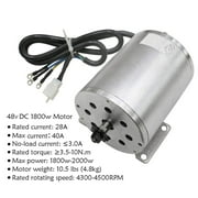 Electric Brushless DC Motor Complete Kit, 48V 1800W Motor Kit, 4500RPM with 3 Speed Controller, Battery Display Throttle, Electric Scooter Bicycle E Bike Motorcycle Mid Drive Motor, DIY Part