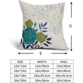 thumbnail image 5 of Teal Green Floral Pillow Covers 18x18 Set of 2 Modern Elegant Line Flower Throw Pillows Farmhouse Outdoor Spring Summer Pillowcase Decorative Square Linen Cushion Case for Home Sofa Couch Bed, 5 of 6