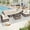 Brown&Beige, variant on 7 Pieces Wicker Outdoor Patio Furniture Set, Adjustable Backrest Sectional Conversation Sofa Set with Thick Cushions and Coffee Table, All Weather Rattan Patio Couch for Garden Deck Backyard