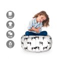 thumbnail image 2 of Puppy Storage Toy Bag Chair, Hand Drawn American Bulldogs Purebred Animal Best Friend Dogs Sketch Art Pets, Stuffed Animal Organizer Washable Bag, Large Size, Black and White, by Ambesonne, 2 of 3