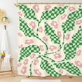 thumbnail image 2 of Matisse Y2K Shower Curtain Set 71Wx71H Inches Abstract 70s Aesthetic 90s 00s Sage Green Pink Groovy Trendy Hippie Modern Polyester Waterproof Bathroom Curtain with 12 Hooks, 2 of 5