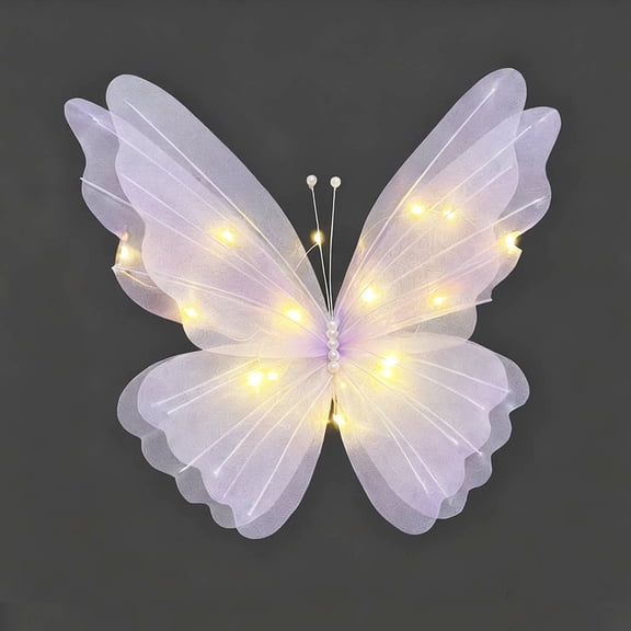 19.3'' Large Butterfly LED Lights Decoracion Giant Light up Butterflies for Wedding Outdoor Photography Props Birthday Party Decor