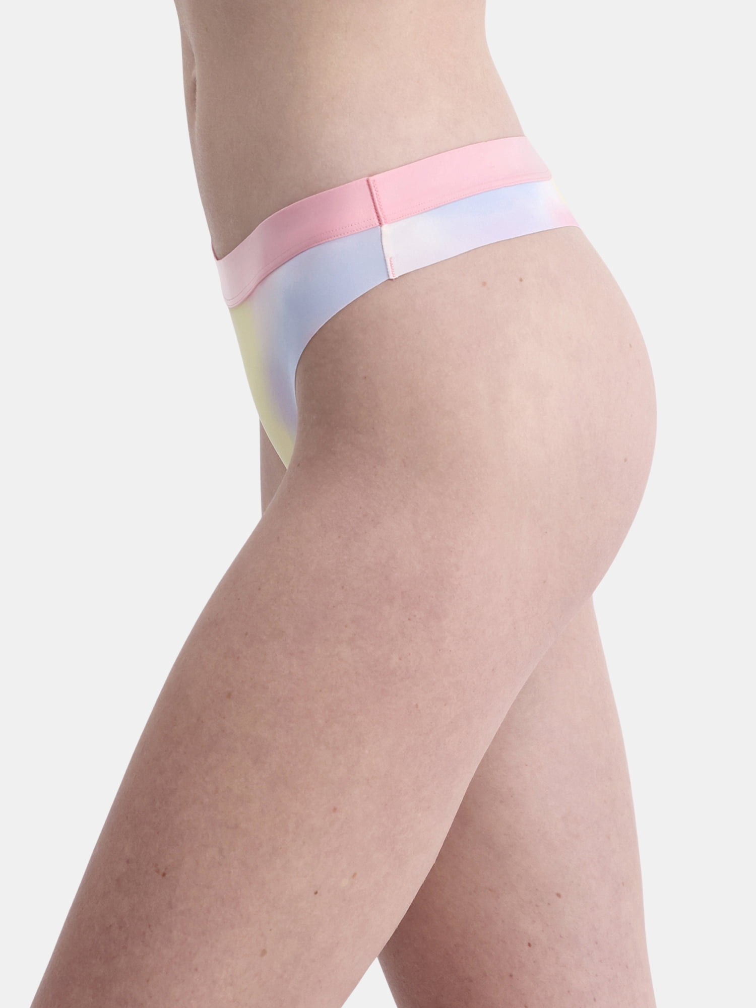(3 pack) No Boundaries Micro Thong Panty, Women’s and Women’s Plus, Sizes S-XXXL